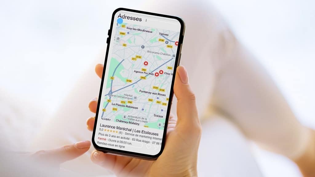 fiche google business sur smartphone