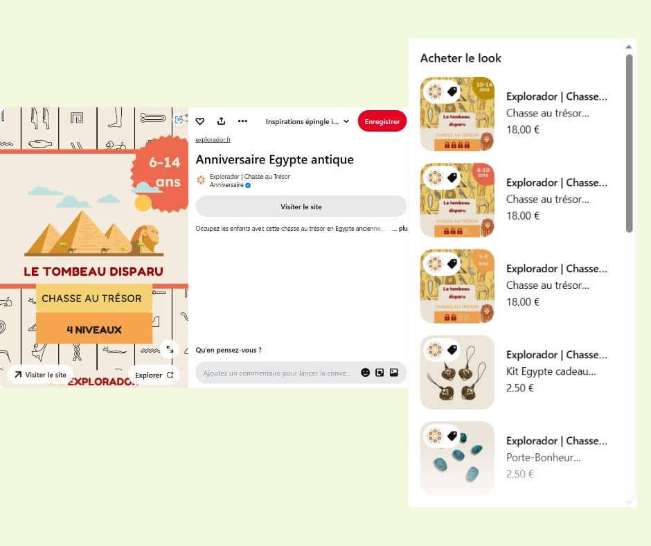 catalogue produits pinterest